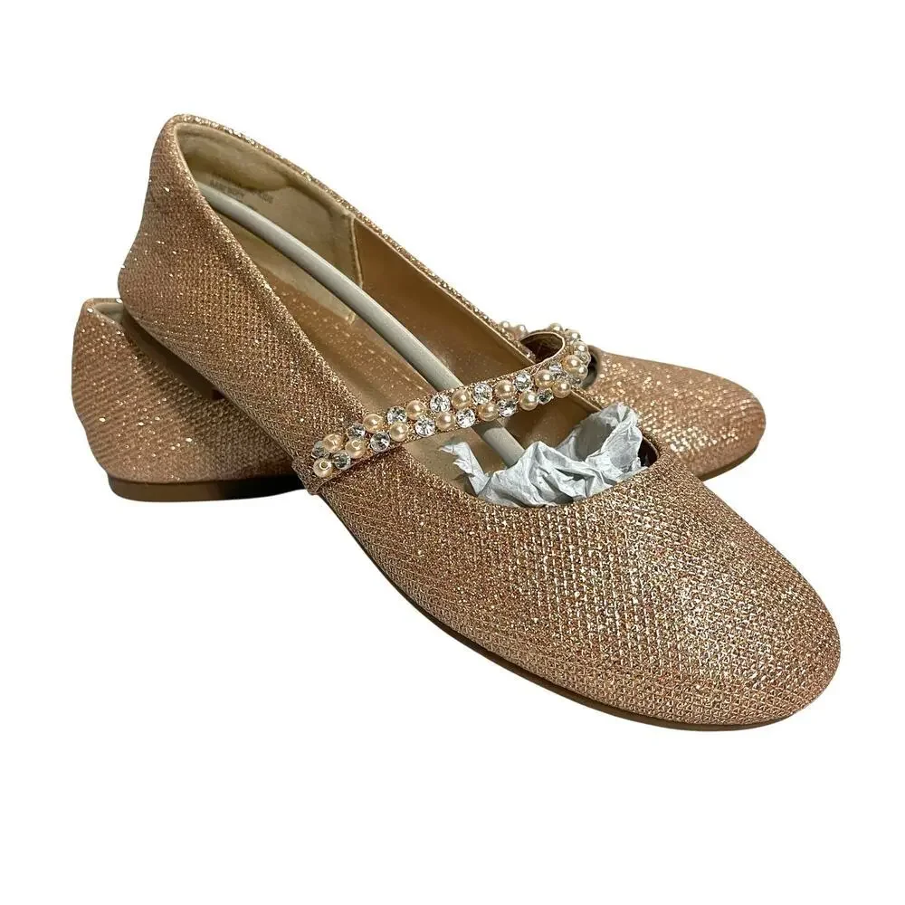 Dream Pairs Girls Mary Jane Dress Shoes Special Occasion Pearl Strap Sz 5